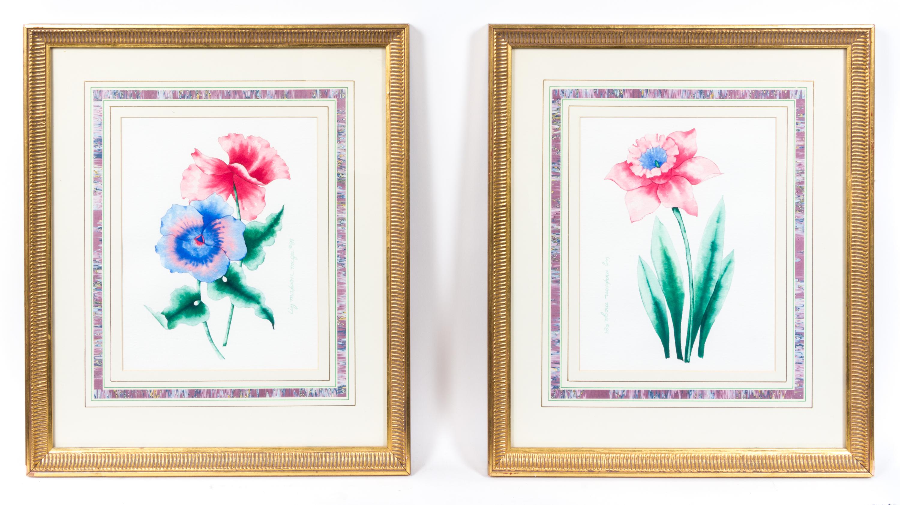 Two Watercolor Botanical Illustrations 9 3/4 x 7 1/2 (visible). — MADISON MCGEE, 20TH CENTURY