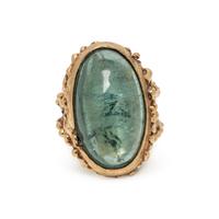 YELLOW GOLD AND GREEN TOURMALINE RING