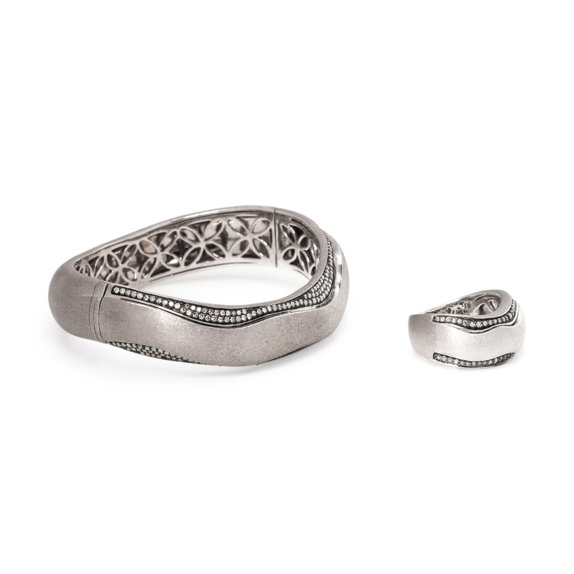 STERLING SILVER AND DIAMOND SET