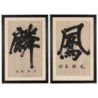 A Pair of Chinese Calligraphy Paintings on Paper
