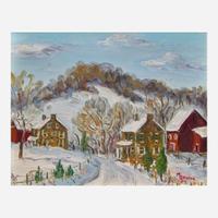 Mildred S. Gehman (American, 1908-2006) Winter Stream; together with Winter Village