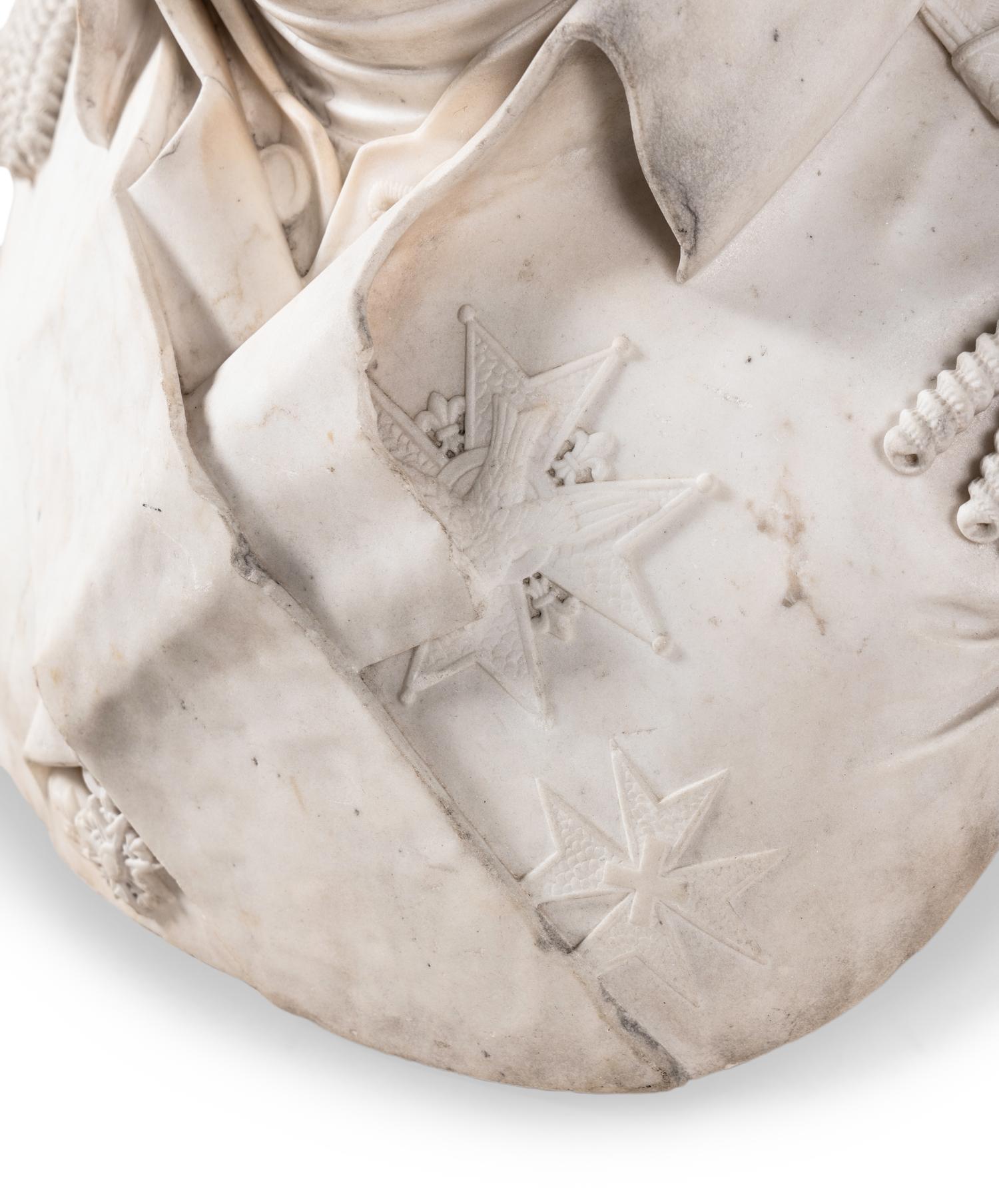 A Carved Marble Bust of Louis XVIII