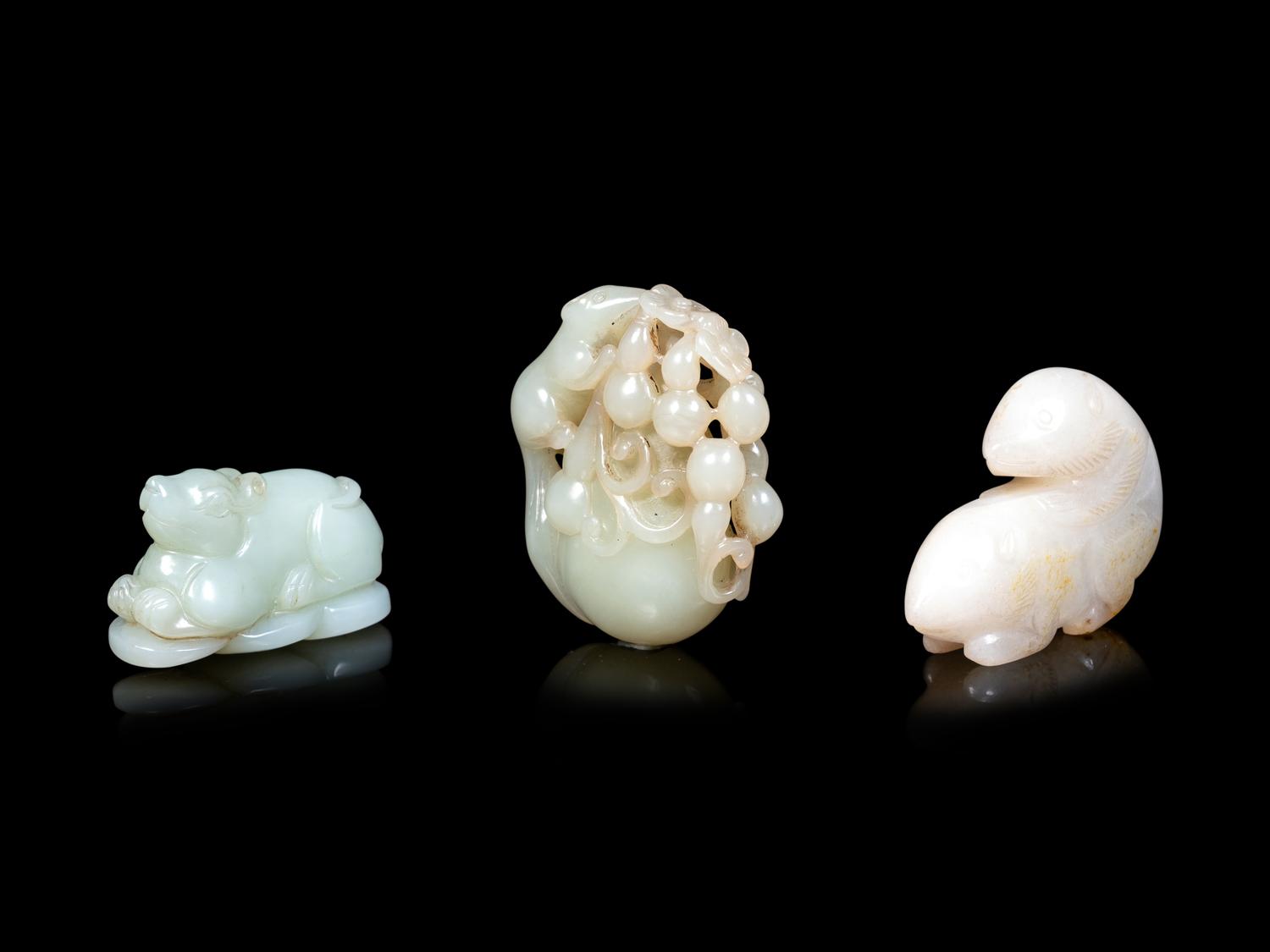 Three Chinese Jade Carvings of Animals