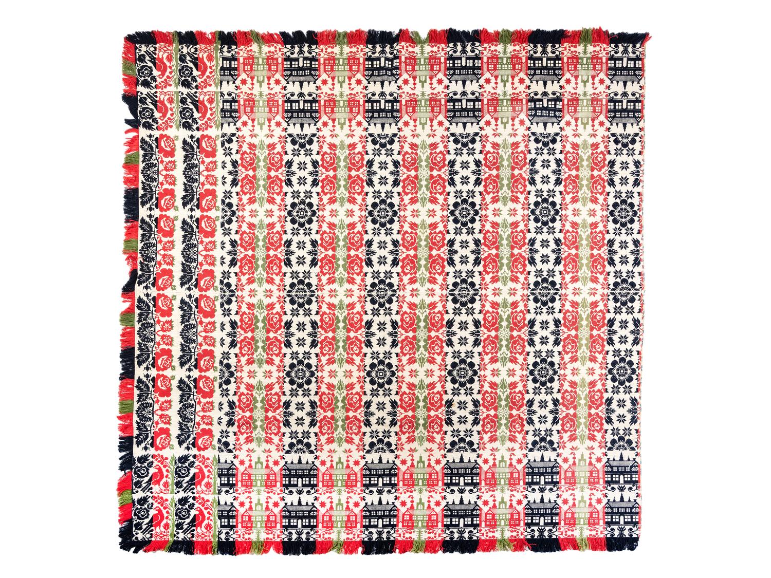 Four Jacquard Coverlets Including a George Washington Example