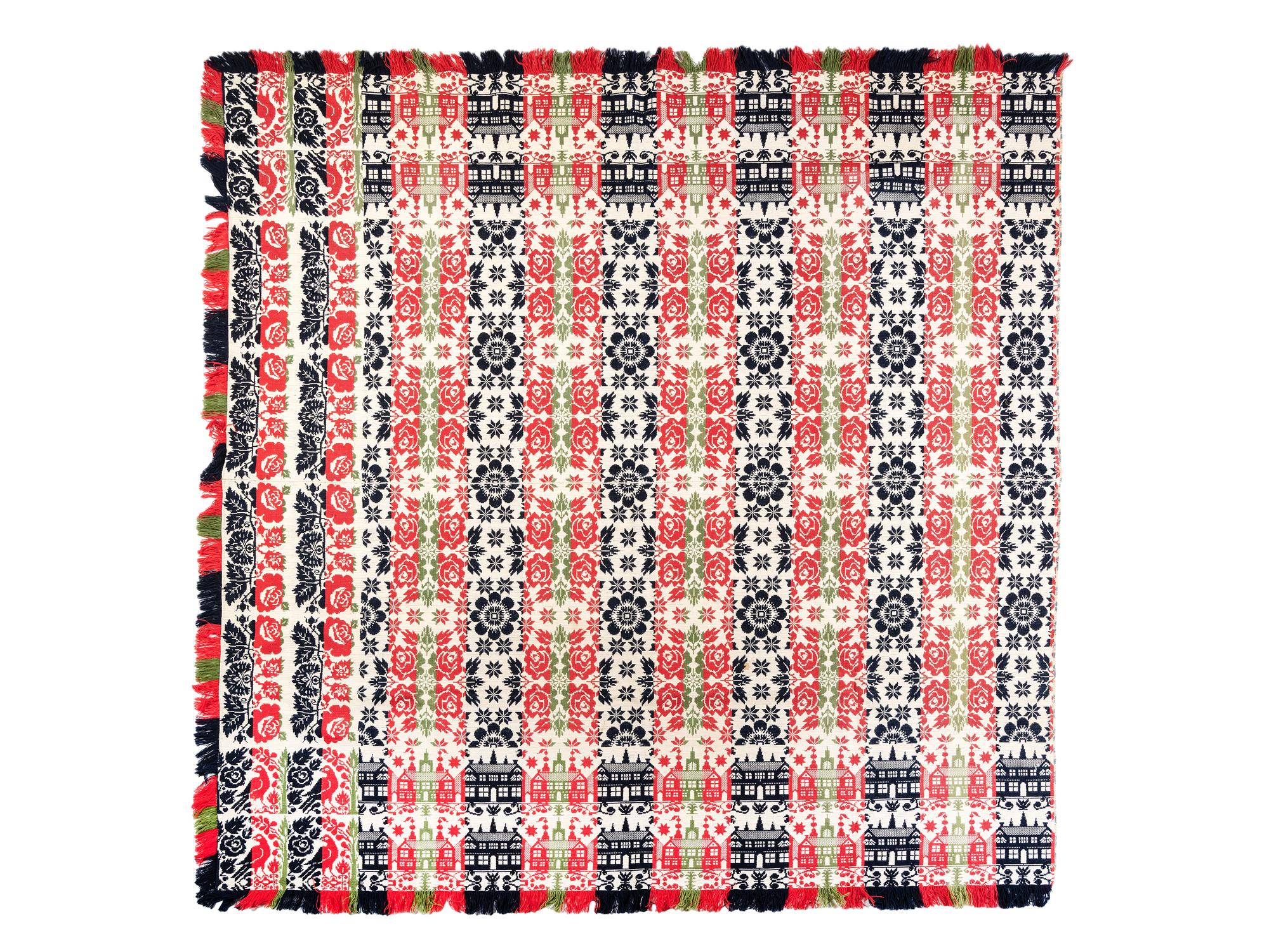 Four Jacquard Coverlets Including a George Washington Example