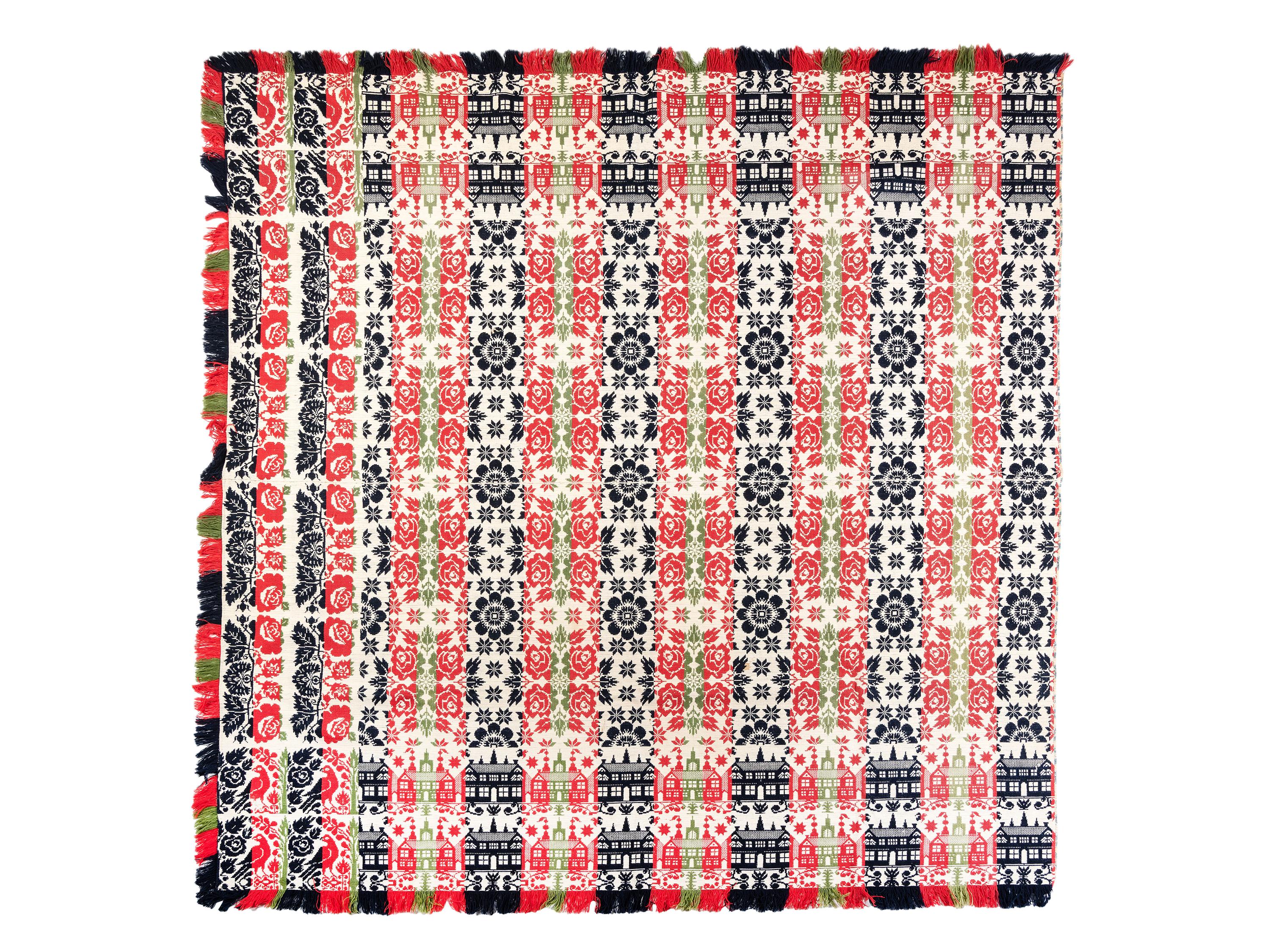 Four Jacquard Coverlets Including a George Washington Example