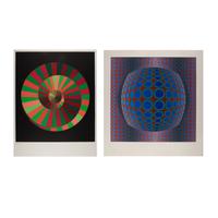 Purple and Blues and Kraft und Natur (a pair of prints)