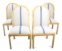 A Set of Four Lacquered Goatskin Side Chairs After Karl Springer