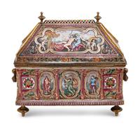 A Capodimonte Porcelain Table Casket