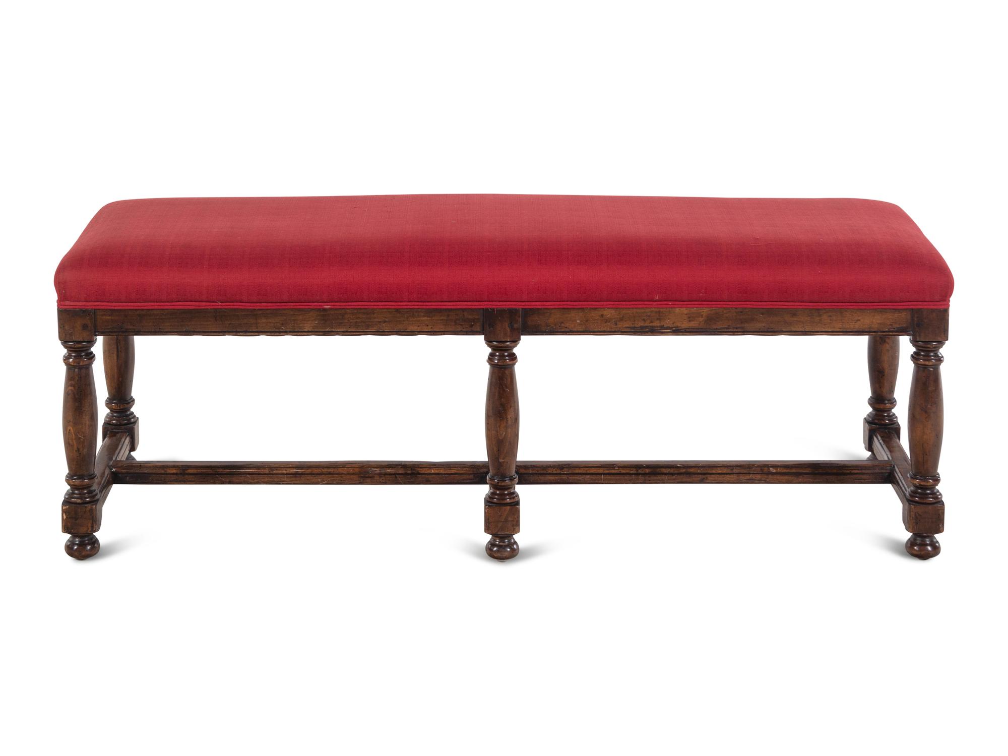 A William and Mary Style Walnut Bench