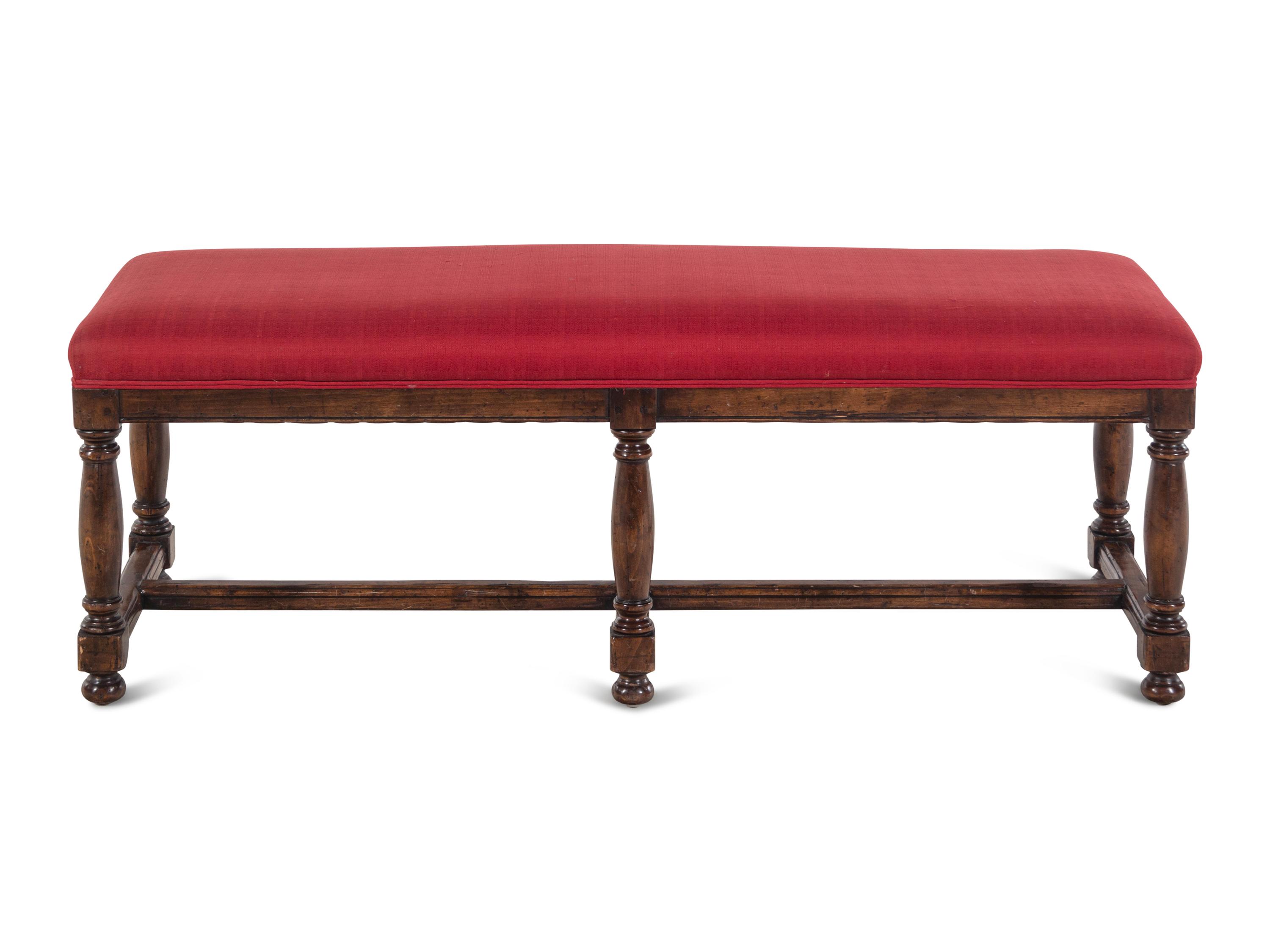 A William and Mary Style Walnut Bench