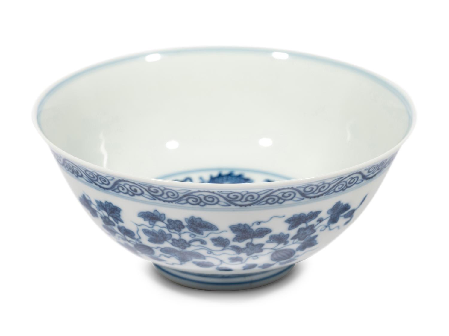A Blue and White Porcelain 'Three Abundance' Bowl