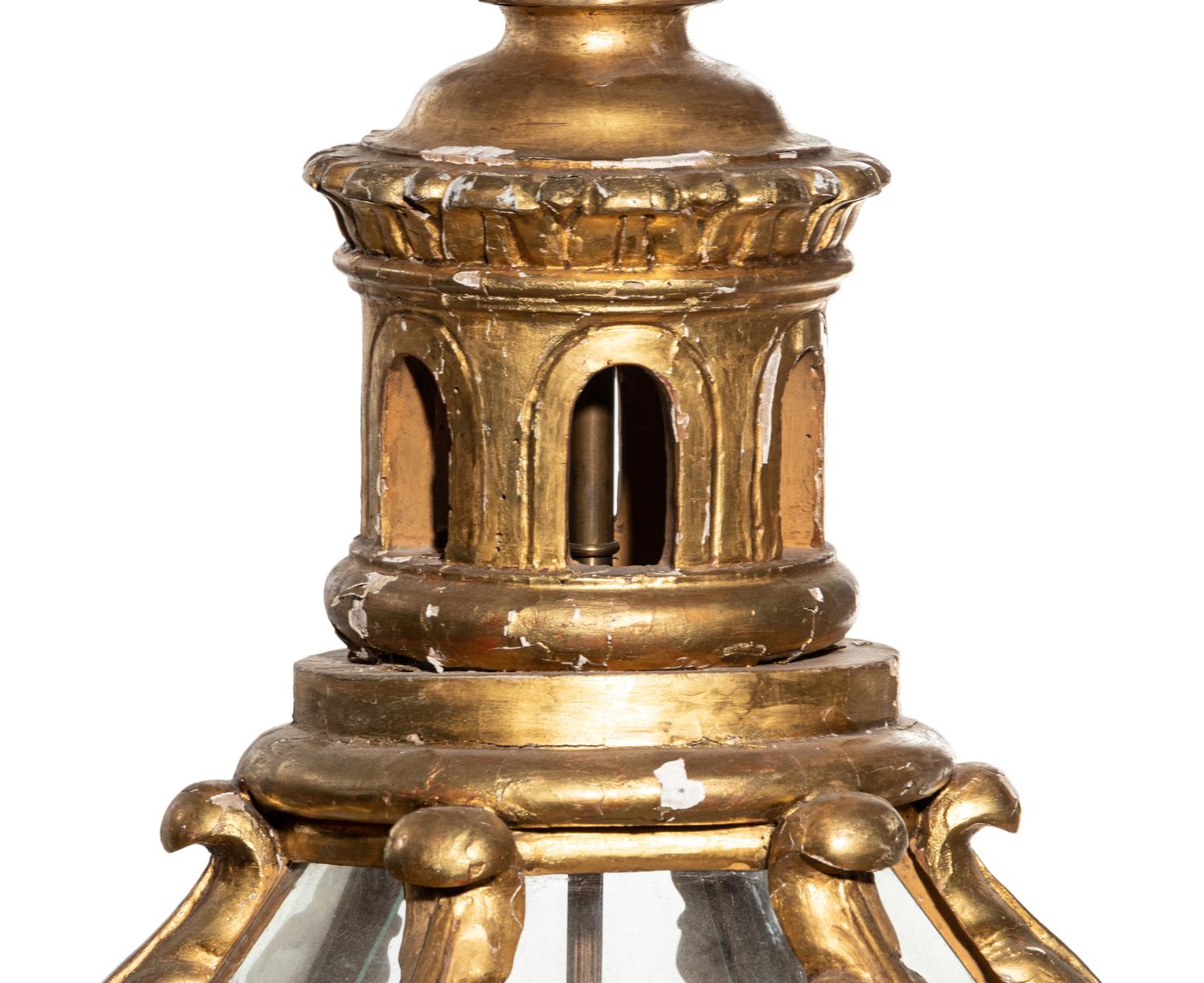 A Continental Giltwood Lantern