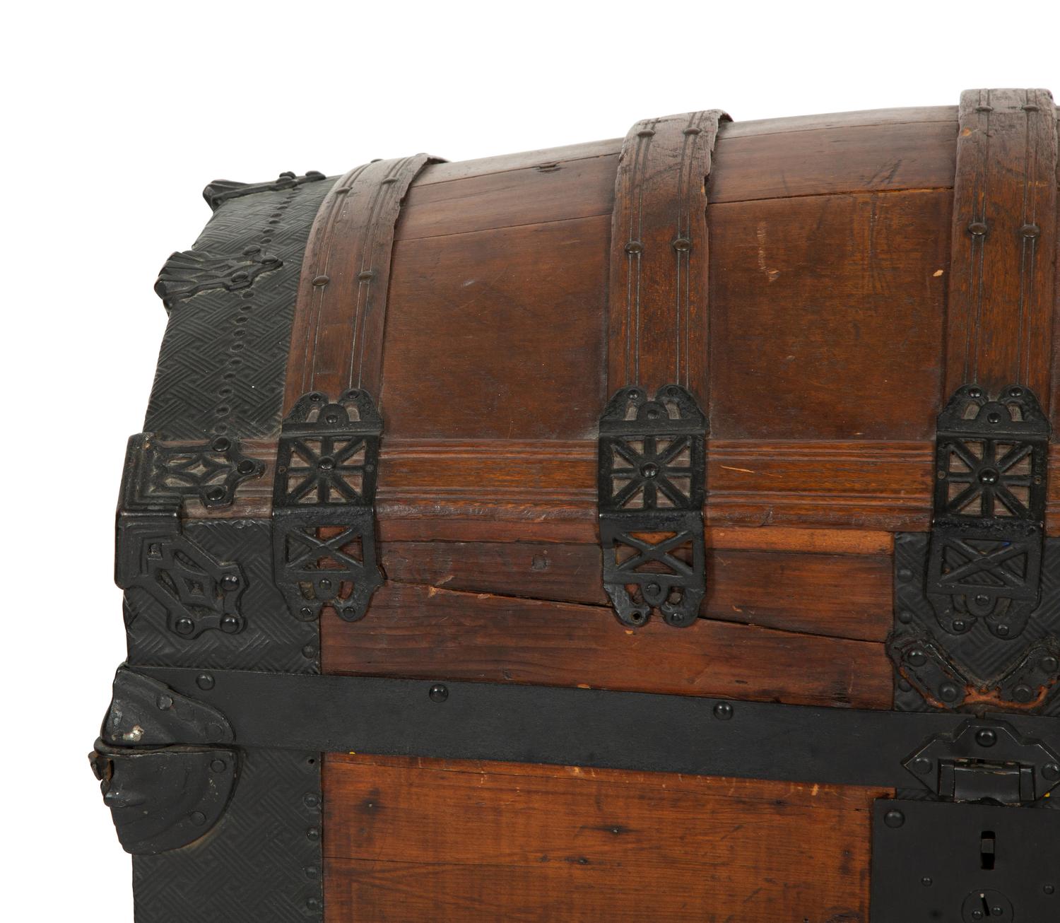 A Continental Metal-Mounted Pine Trunk