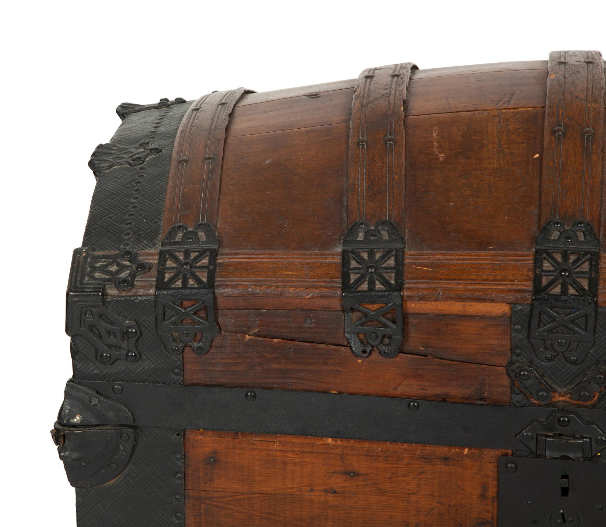 A Continental Metal-Mounted Pine Trunk