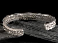 Sterling Silver and Figural Micro Mosaic Cuff Bracelet