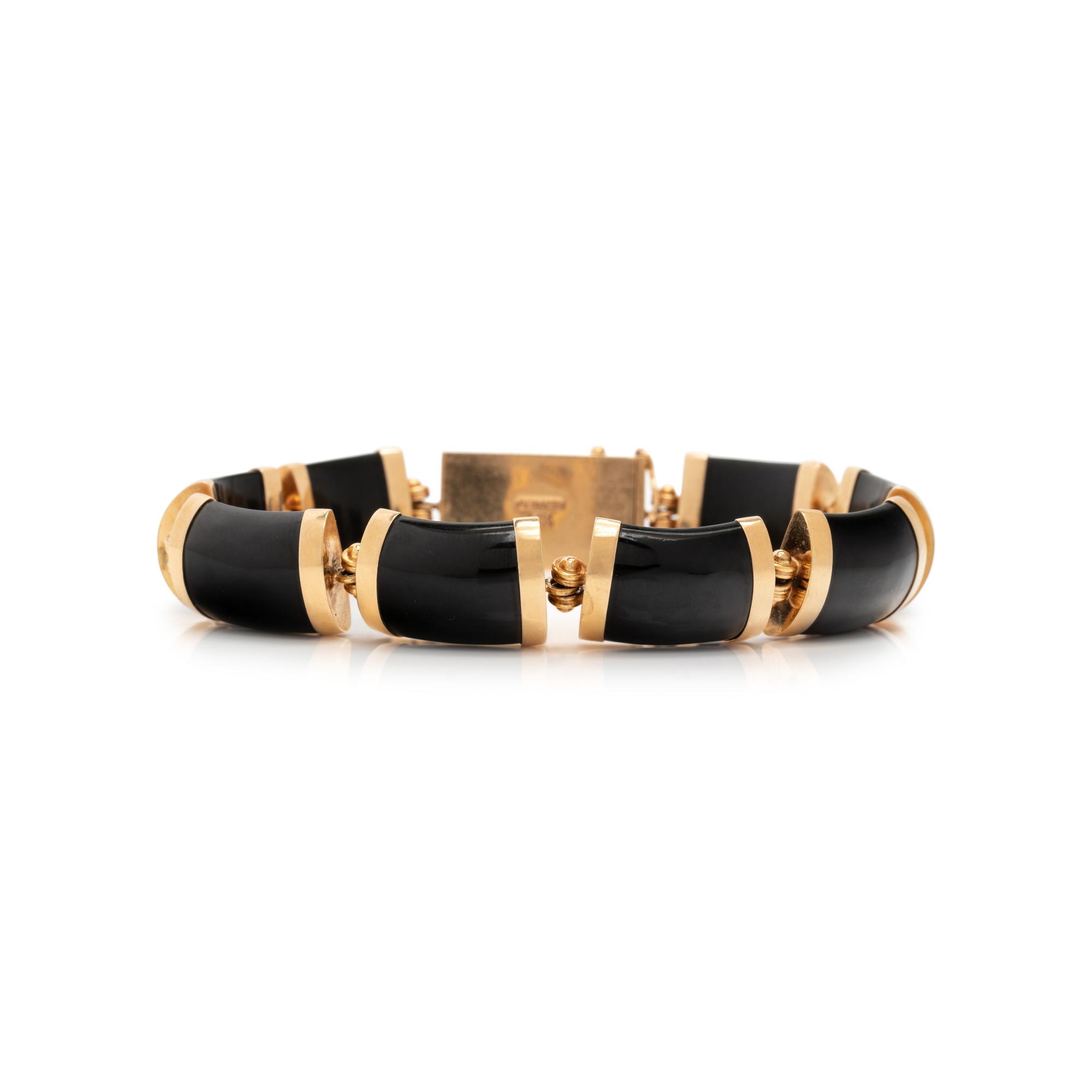 GUMPS, YELLOW GOLD AND BLACK NEPHRITE 'JOSEPHINE' BRACELET