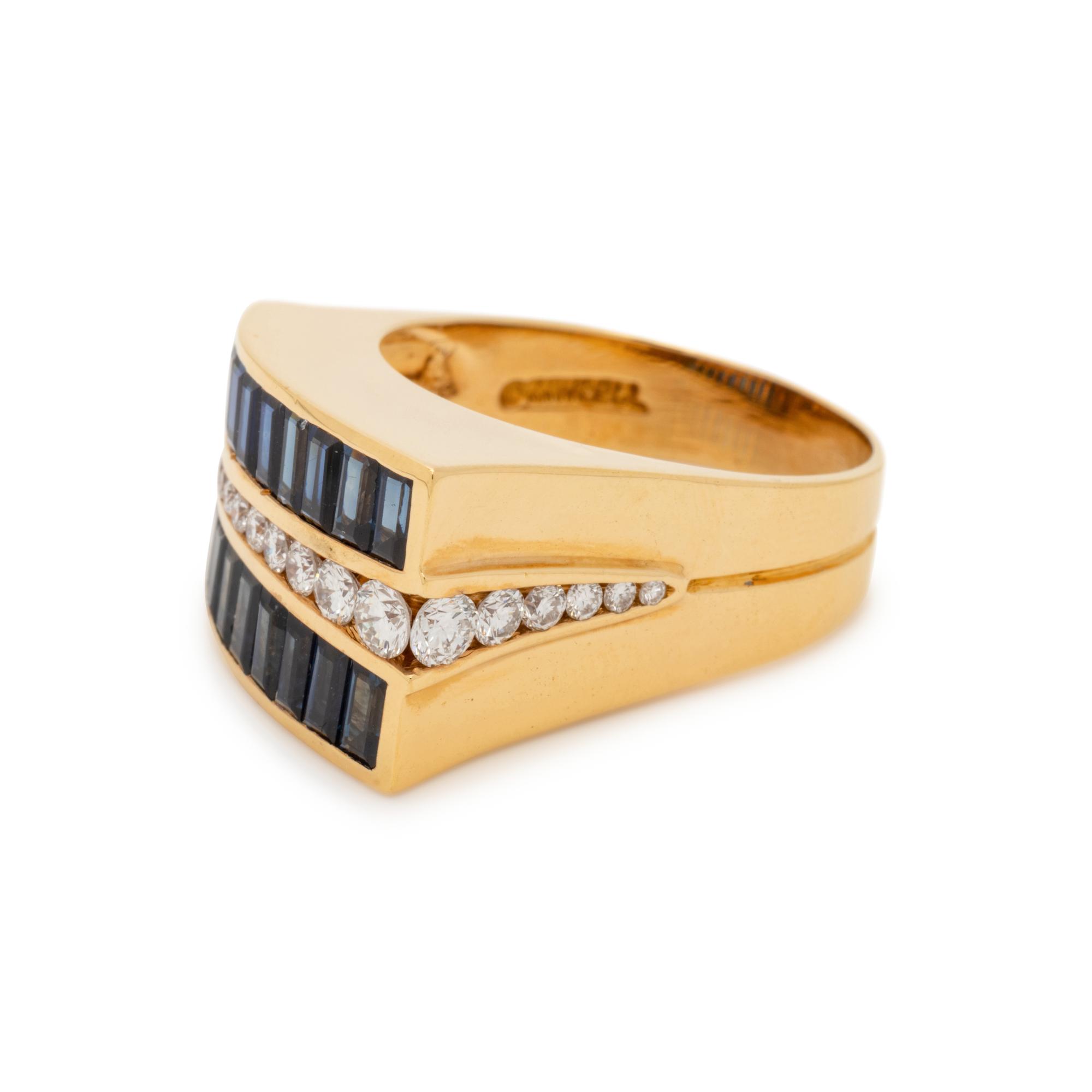 CHARLES KRYPELL, SAPPHIRE AND DIAMOND RING