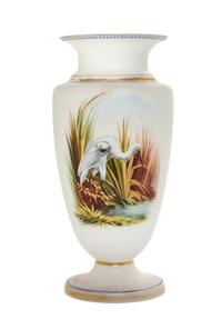 A Continental Enameled Glass Vase Height 6 3/4 inches. — LATE 19TH CENTURY