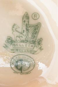 A Belleek Egg Caddy with Cups Diameter 6 3/4 inches. — SIXTH GREEN MARK (1965-1980)