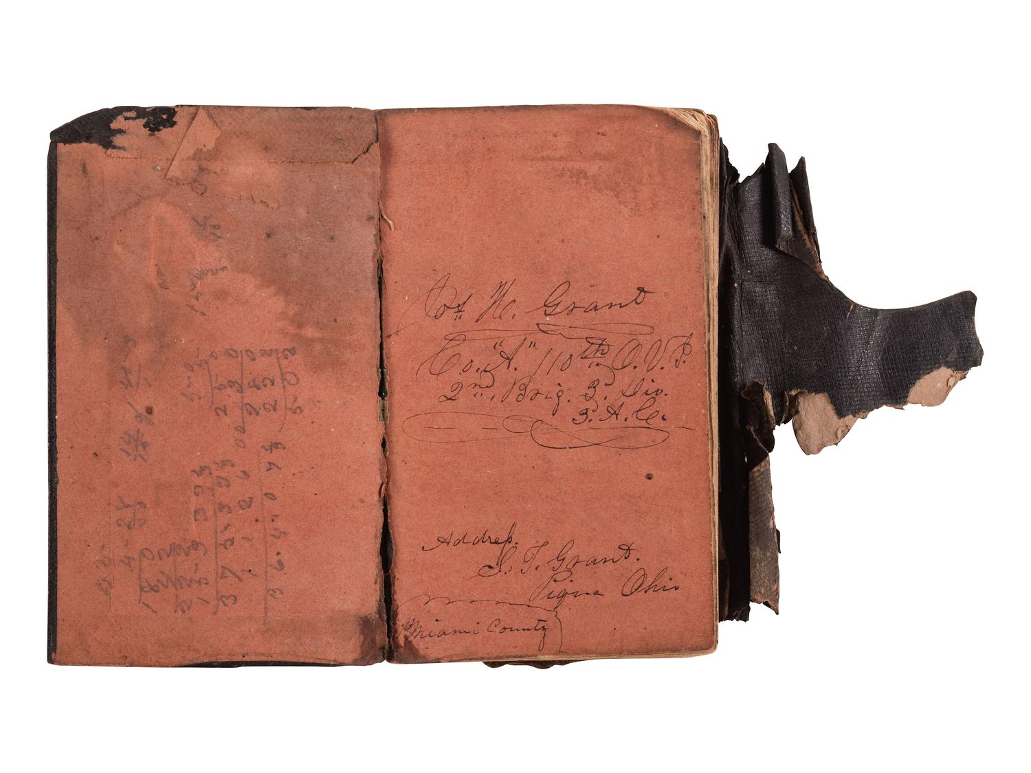 [CIVIL WAR]. War-date diaries, photography, and other ephemera associated with Sergeant Joseph H. Grant, Co. A, 110th Ohio Volunteer Infantry.