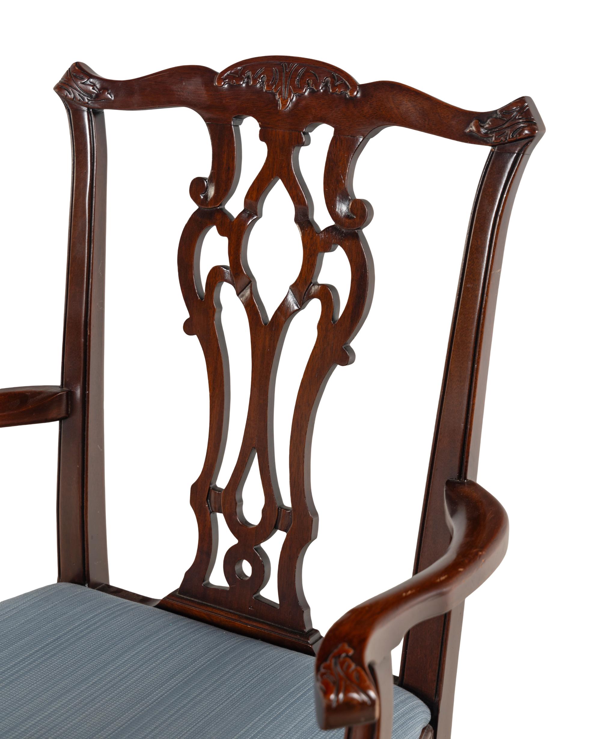 A Pair of George III Style Mahogany Armchairs