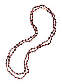 ONYX AND CORAL BEAD NECKLACE