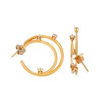 TIFFANY & CO., YELLOW GOLD AND DIAMOND HOOP EARRINGS