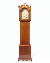 A Federal Mahogany Tall Case With Rare Astronomical Regulator Clock By Ephraim Niles Byram (1809-1881) Of Sag Harbor, New York