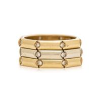 GOLD AND DIAMOND 'BAMBOO' STACKING BANDS