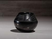 Blackware Pottery Jar, with Gunmetal Finish July 1963