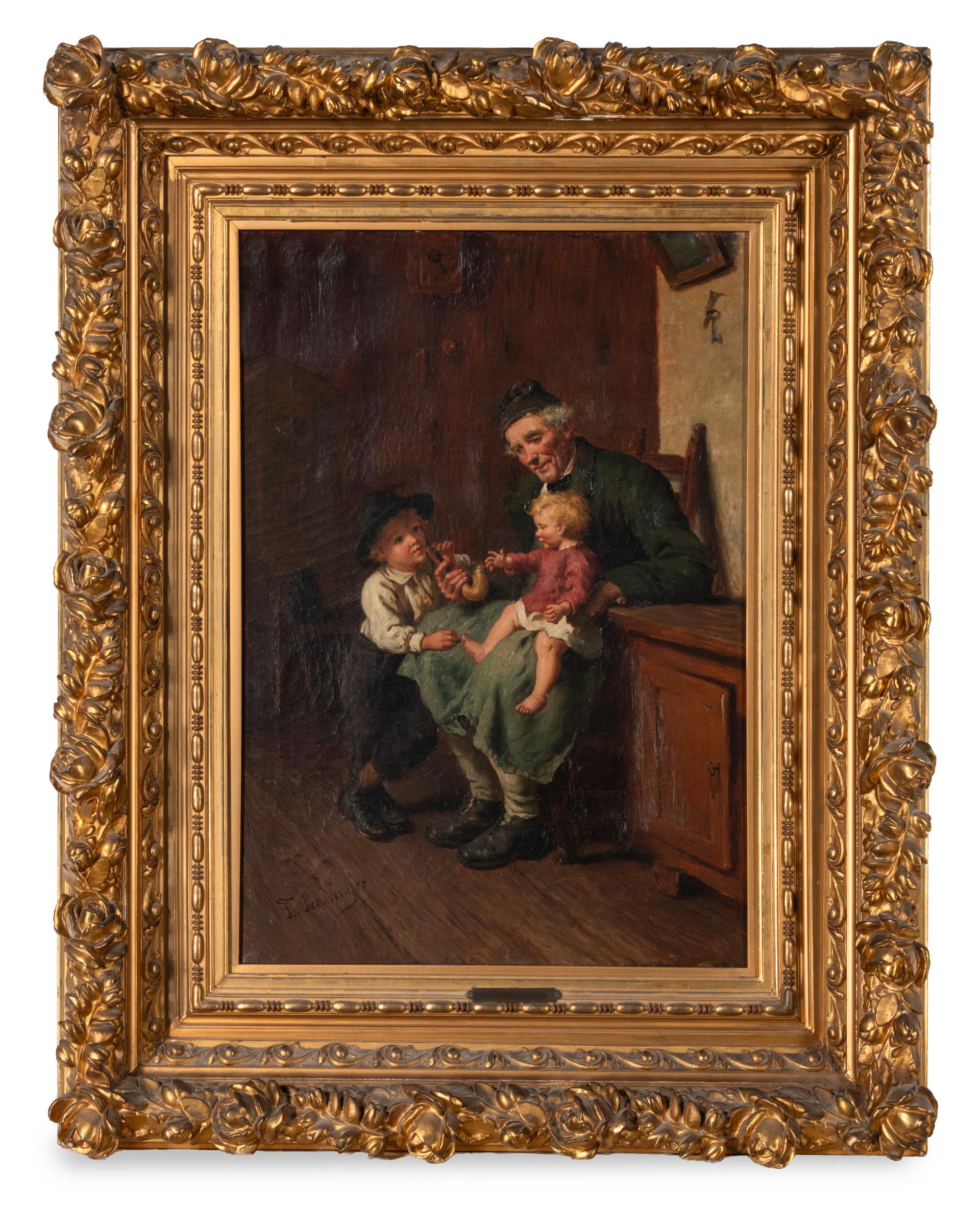 Grandfather with His Two Grandchildren