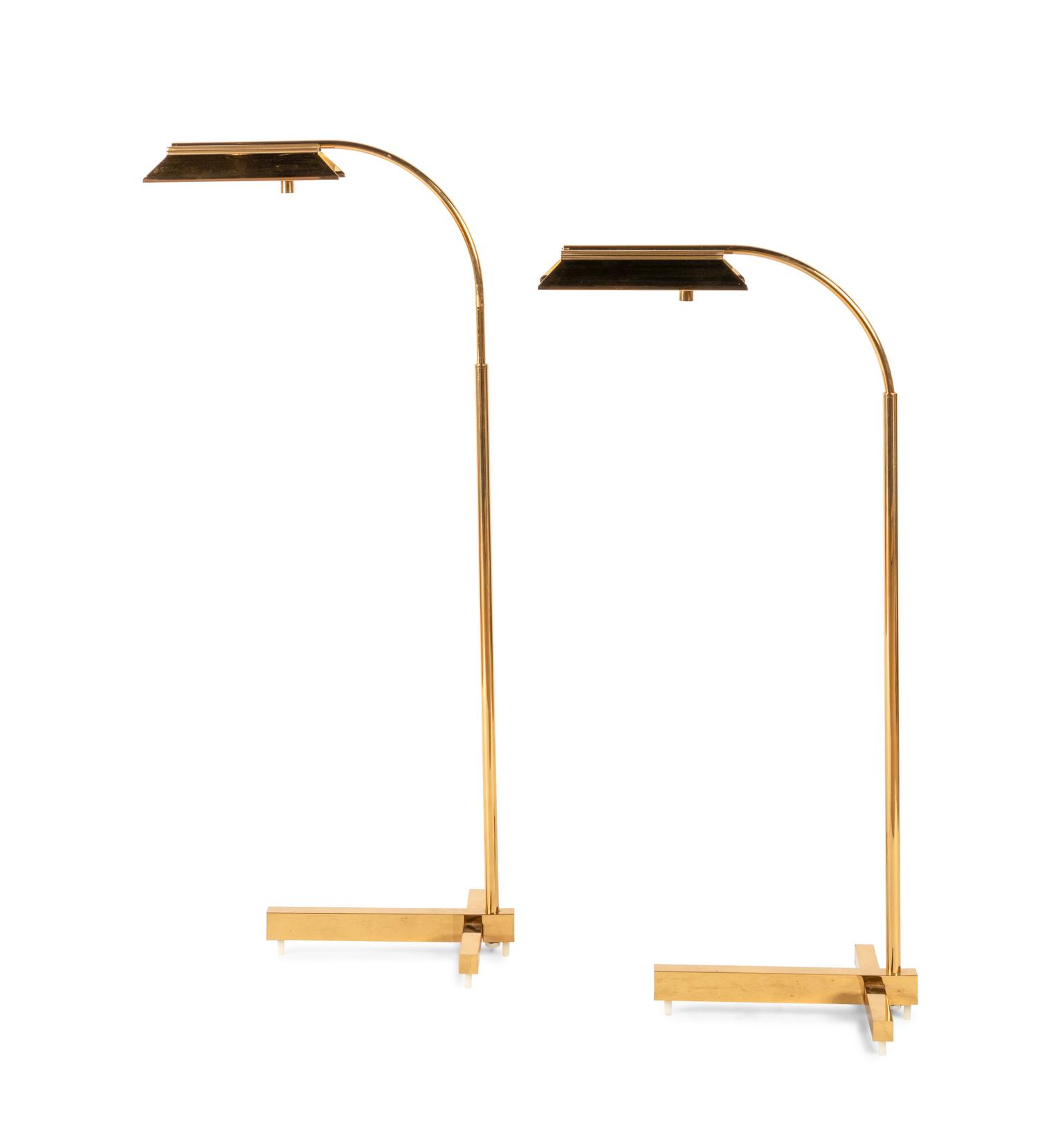 A Pair of Brass Floor Lamps