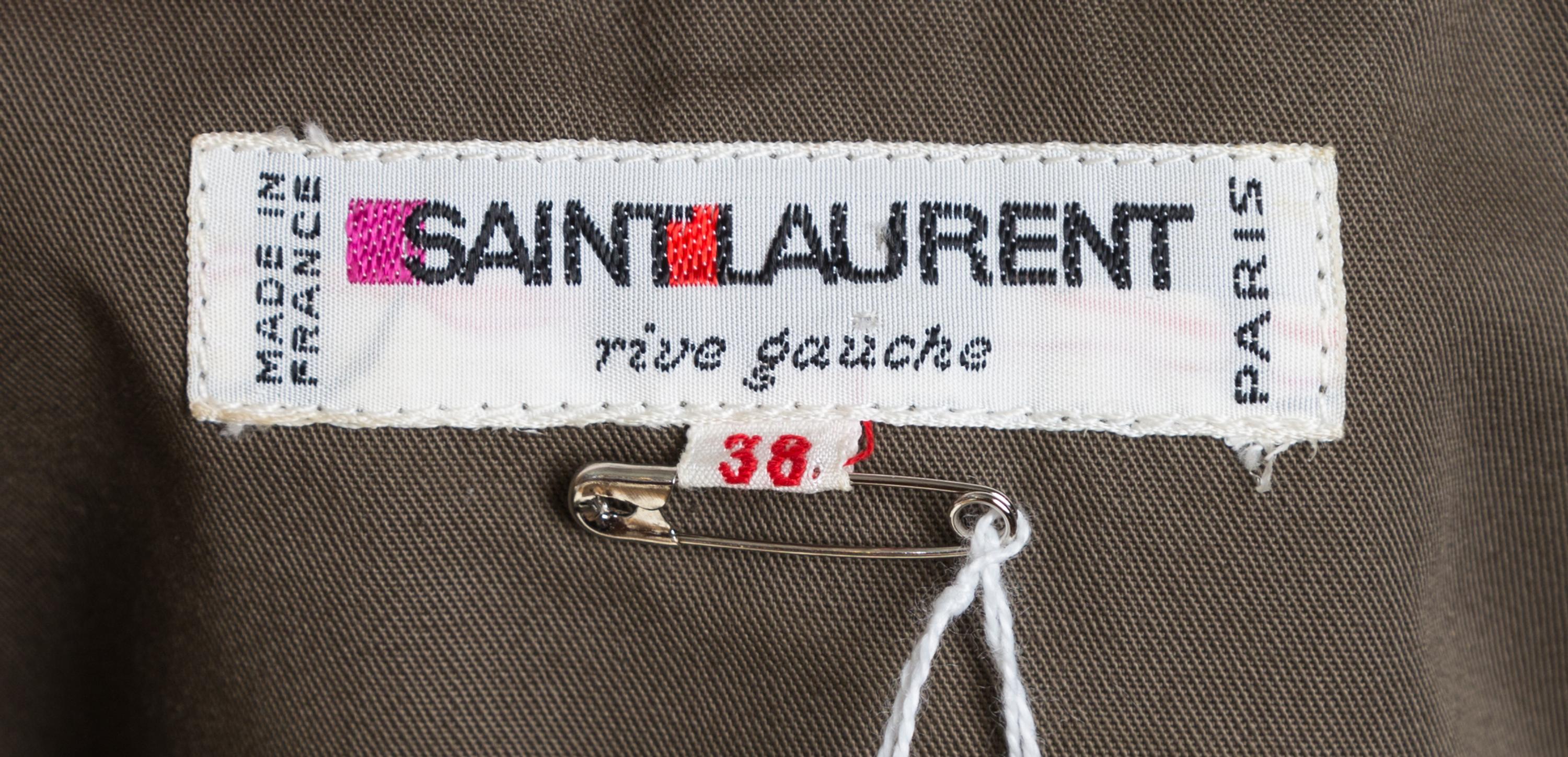 A Saint Laurent Army Green Cotton Vest, Size 38.