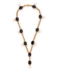 A 14 Karat Yellow Gold and Onyx Necklace,