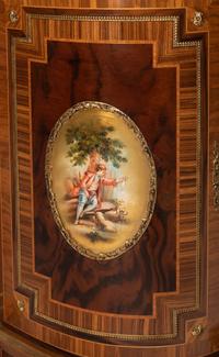 A Louis XVI Style Gilt Bronze Mounted Various Woods Console Cabinet