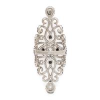 Diamond, Black Diamond, and White Gold Ring
