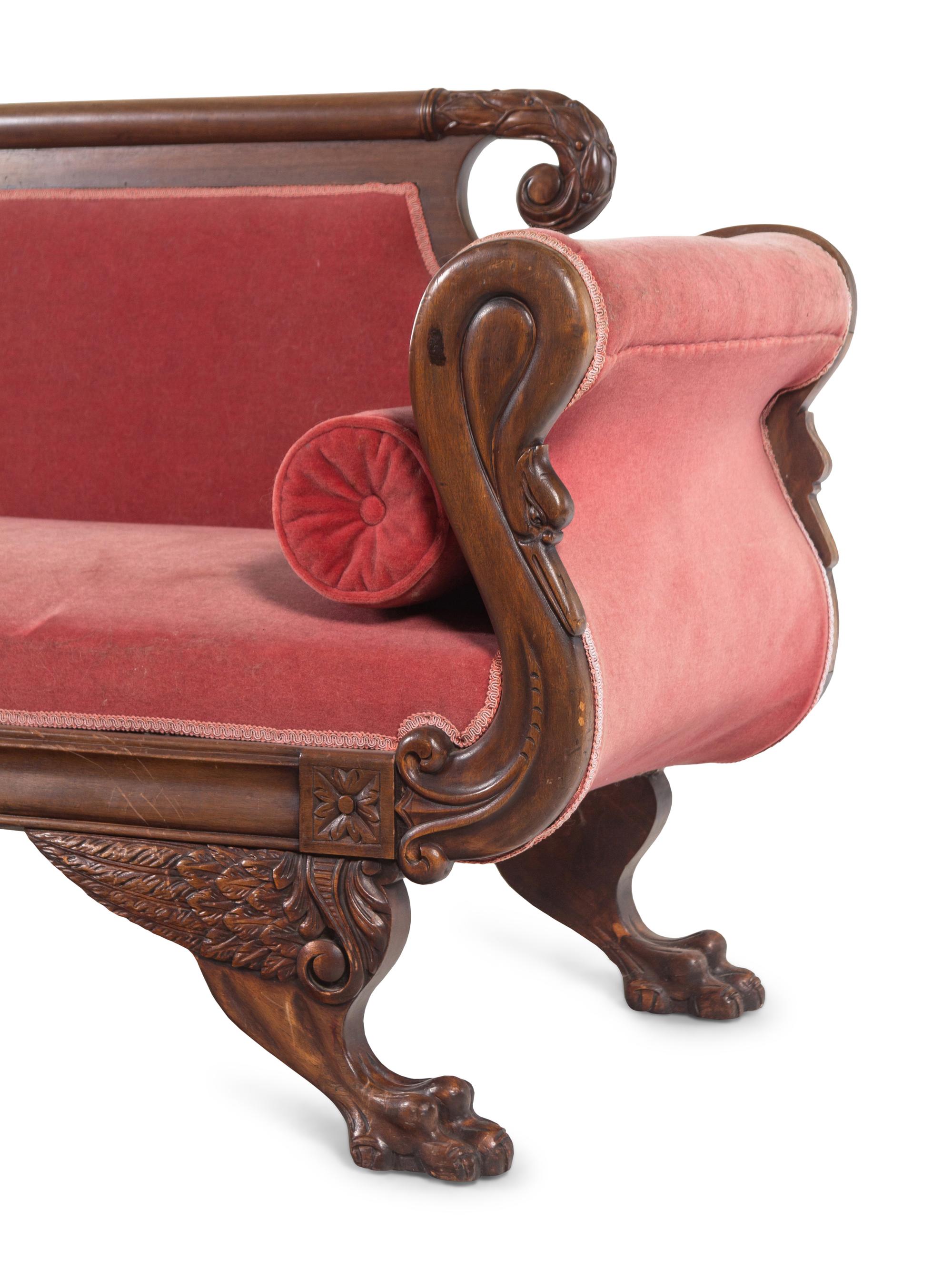A Classical Style Carved Mahogany Sofa