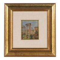 An Italian Micromosaic and Painted Panel Depicting the Roman Forum