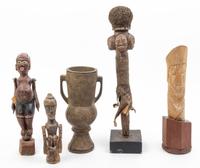A Collection of Wood Figures and Decorative Articles Height of tallest 23 1/2 inches.