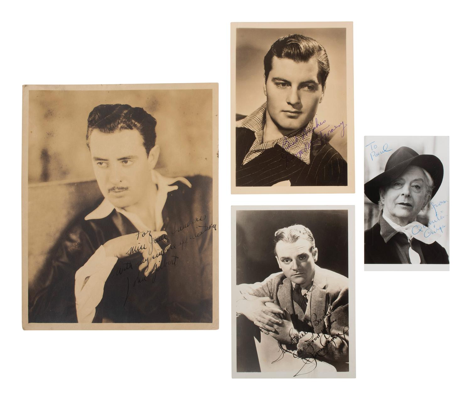[HOLLYWOOD]. A collection of over 120 photographs and correspondence, most autographed by leading men from the 1920s-1970s, including: