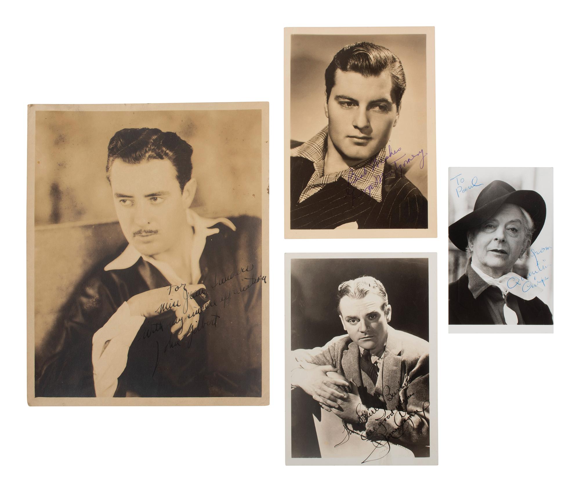 [HOLLYWOOD]. A collection of over 120 photographs and correspondence, most autographed by leading men from the 1920s-1970s, including: