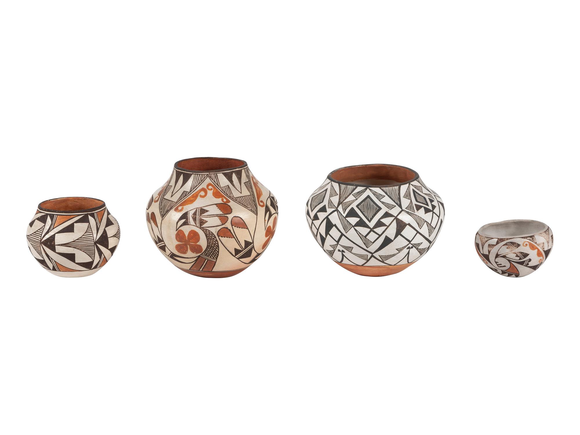 A Group of Acoma Pottery Vessels