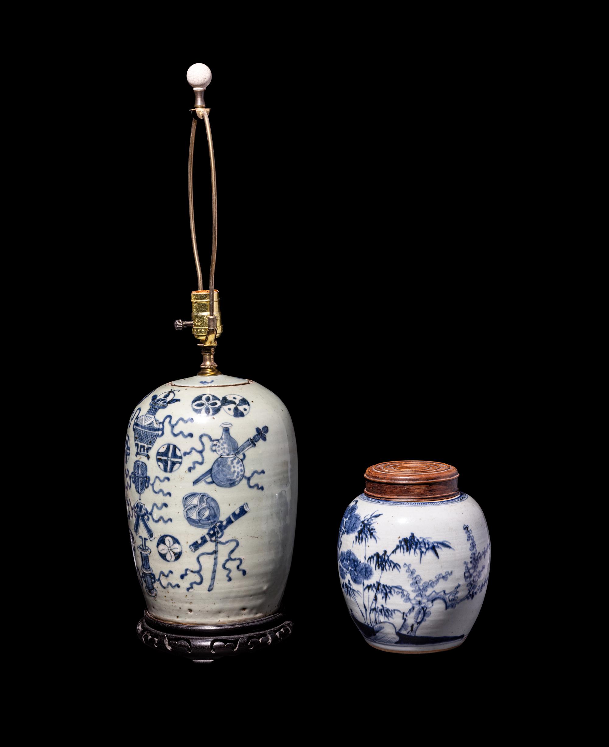 Two Chinese Blue and White Porcelain Jars