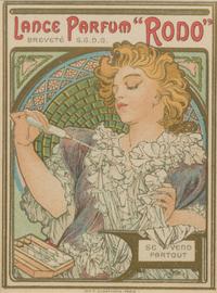 Alphonse Mucha, (Czech, 1860-1939), Lance Parfum "Rodo", 1896 (variation for advertisement card)