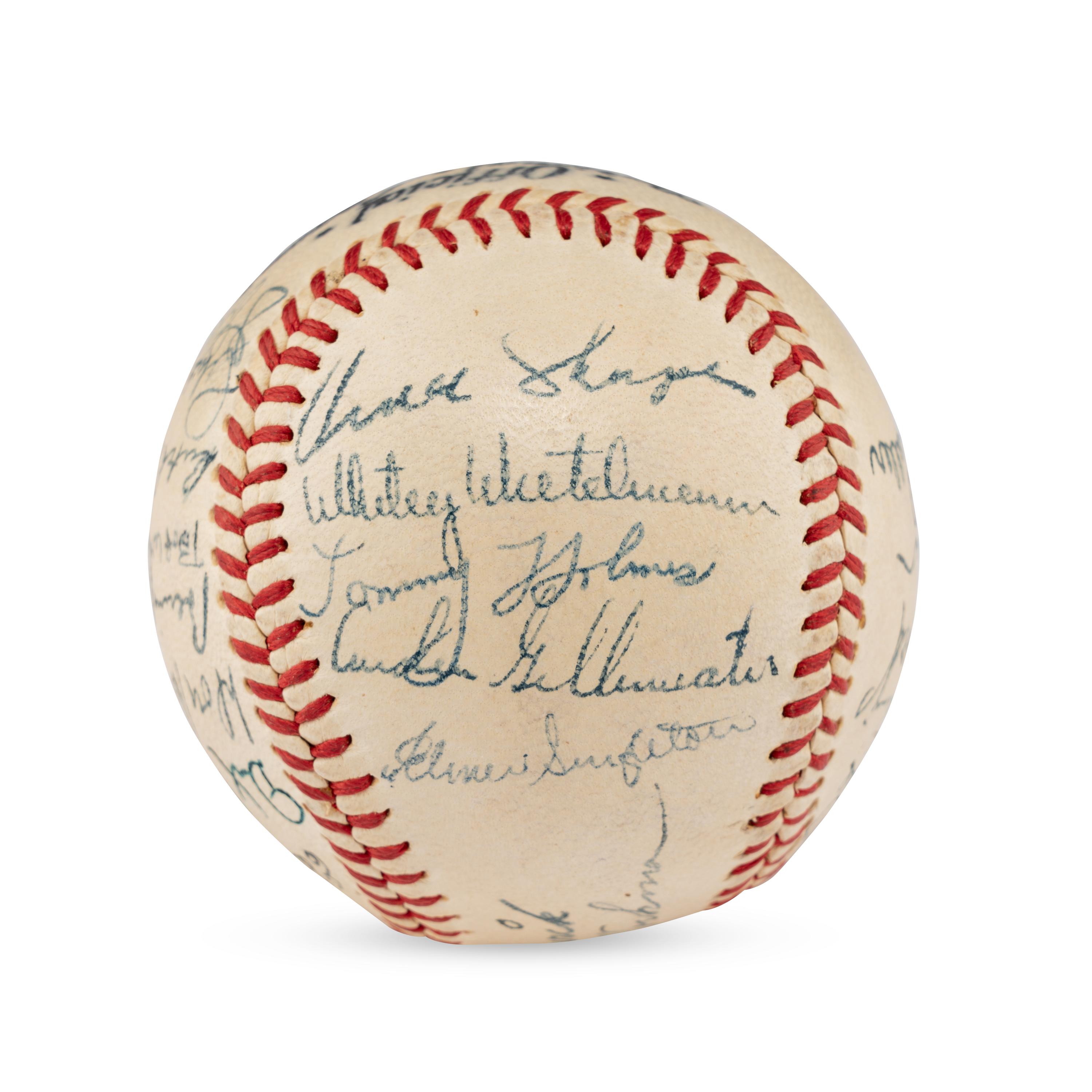 A 1945 Boston Braves Team Signed Autograph Baseball (Beckett Authentication Services Letter of Authenticity),