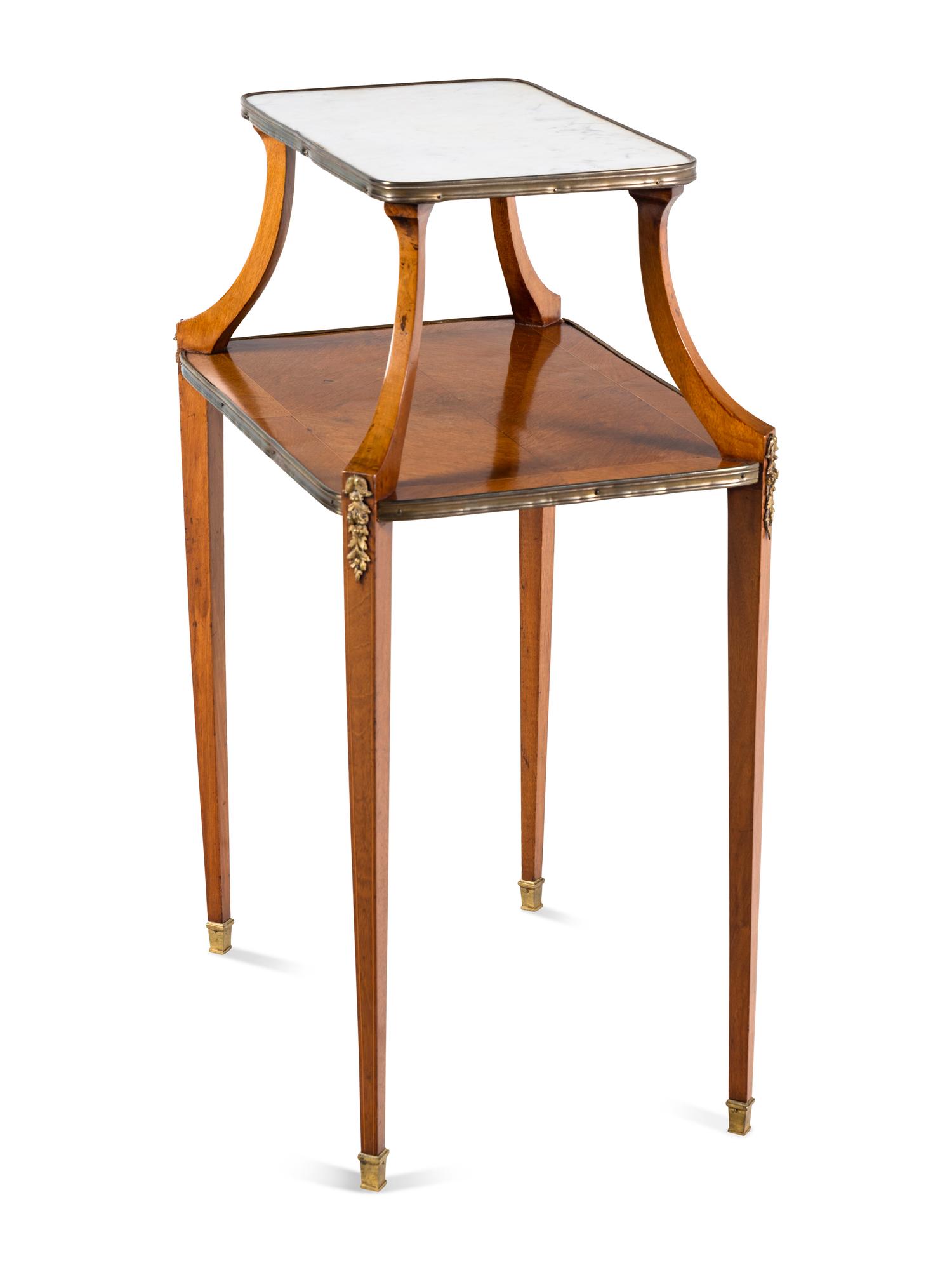 A French Gilt Bronze Mounted Marble-Top Dessert Stand