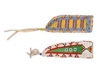 Sioux Beaded Hide Knife Sheaths, Group of Two