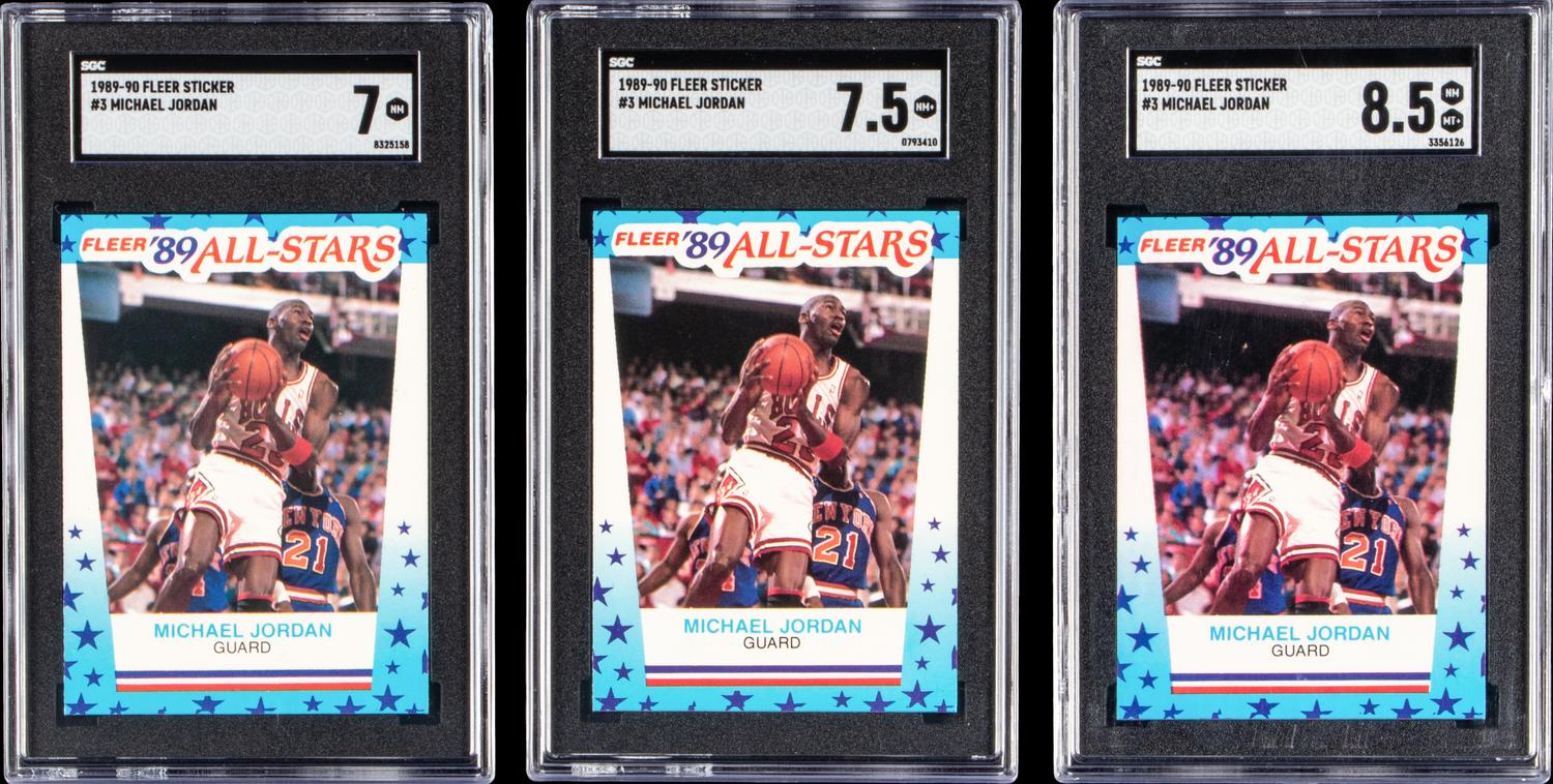 A Collection of 1989 Fleer Michael Jordan SGC Graded Stickers