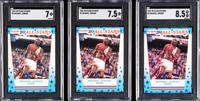 A Collection of 1989 Fleer Michael Jordan SGC Graded Stickers